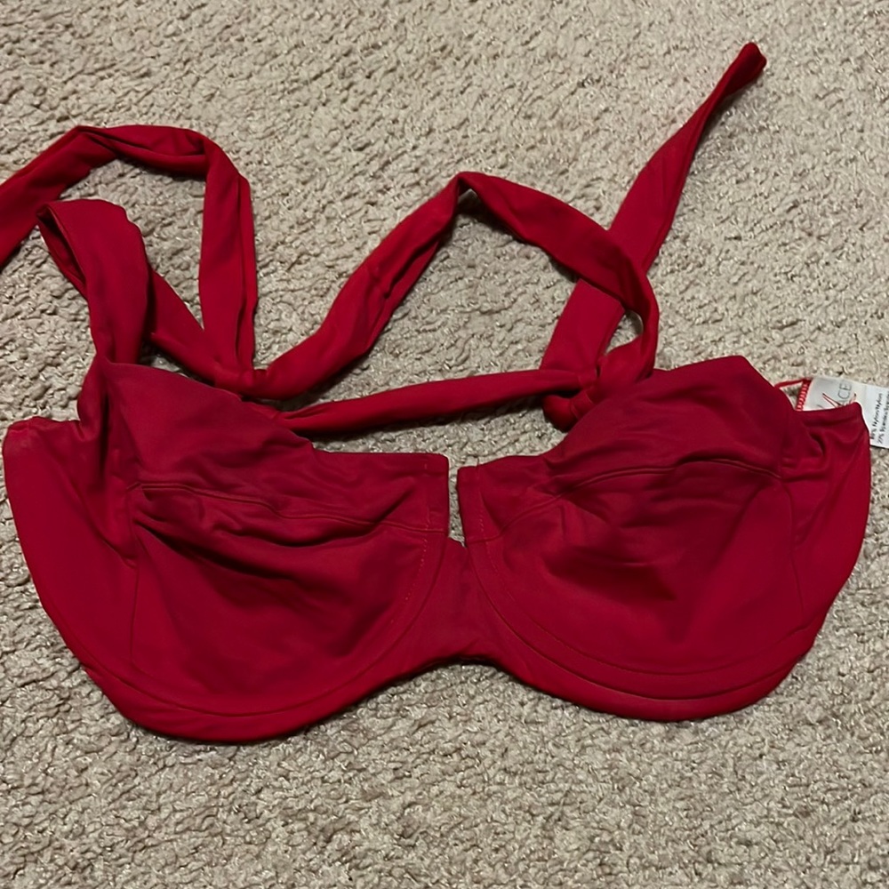 Red l space swim top